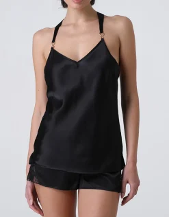 Donna LOVABLE Pigiami Donna-Top e Pantaloncino L'Elegance in seta e modal, REF# L0EIE