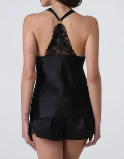Donna LOVABLE Pigiami Donna-Top e Pantaloncino L'Elegance in seta e modal, REF# L0EIE