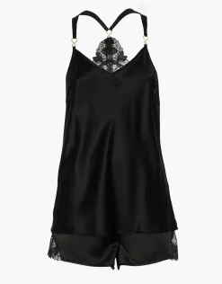 Donna LOVABLE Pigiami Donna-Top e Pantaloncino L'Elegance in seta e modal, REF# L0EIE