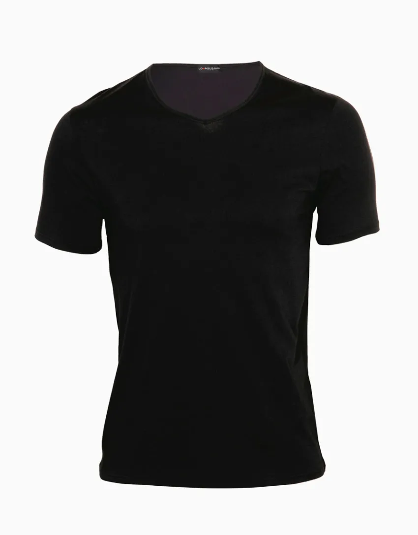 Uomo LOVABLE T-Shirt-T-shirt 100% cotone Pure Cotton con scollo a V, REF# 05XP