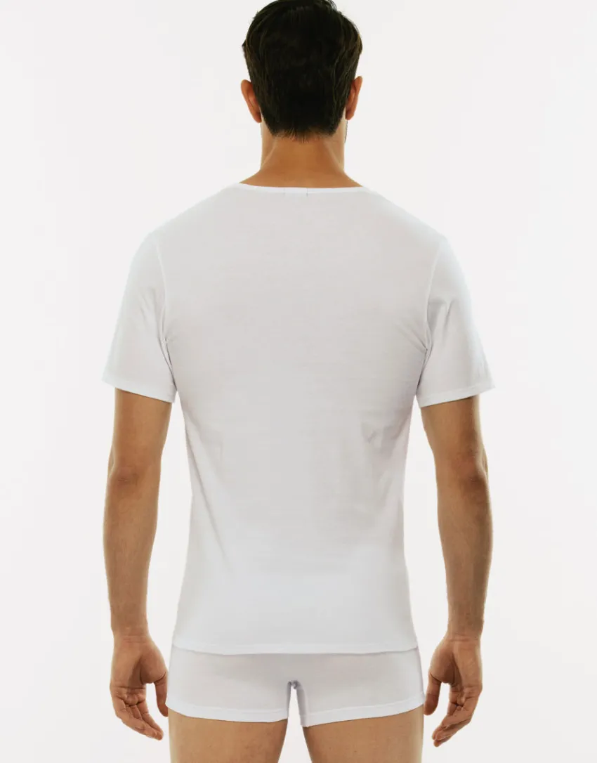 Uomo LOVABLE T-Shirt-T-shirt 100% cotone Pure Cotton con scollo a V, REF# 05XP