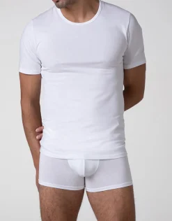 Uomo LOVABLE T-Shirt-T-shirt girocollo Cool Sensation in Stretch Cotton, REF# L0DGP
