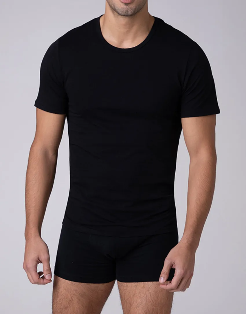 Uomo LOVABLE T-Shirt-T-shirt girocollo Cool Sensation in Stretch Cotton, REF# L0DGP