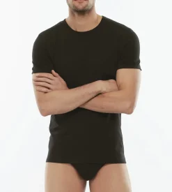 Uomo LOVABLE T-Shirt-T-Shirt girocollo Cotton Stretch in cotone elasticizzato, REF# L05XU