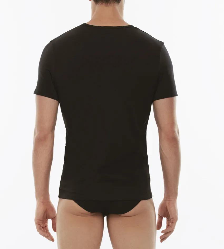 Uomo LOVABLE T-Shirt-T-Shirt girocollo Cotton Stretch in cotone elasticizzato, REF# L05XU
