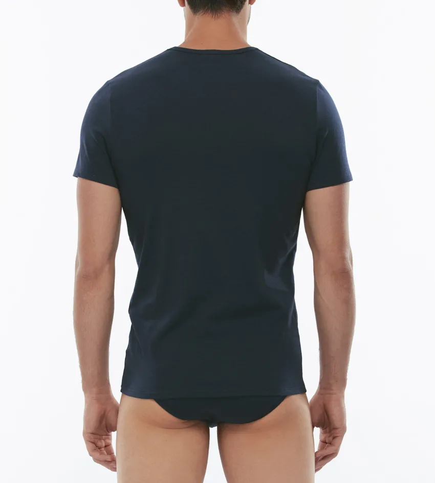 Uomo LOVABLE T-Shirt-T-Shirt girocollo Cotton Stretch in cotone elasticizzato, REF# L05XU