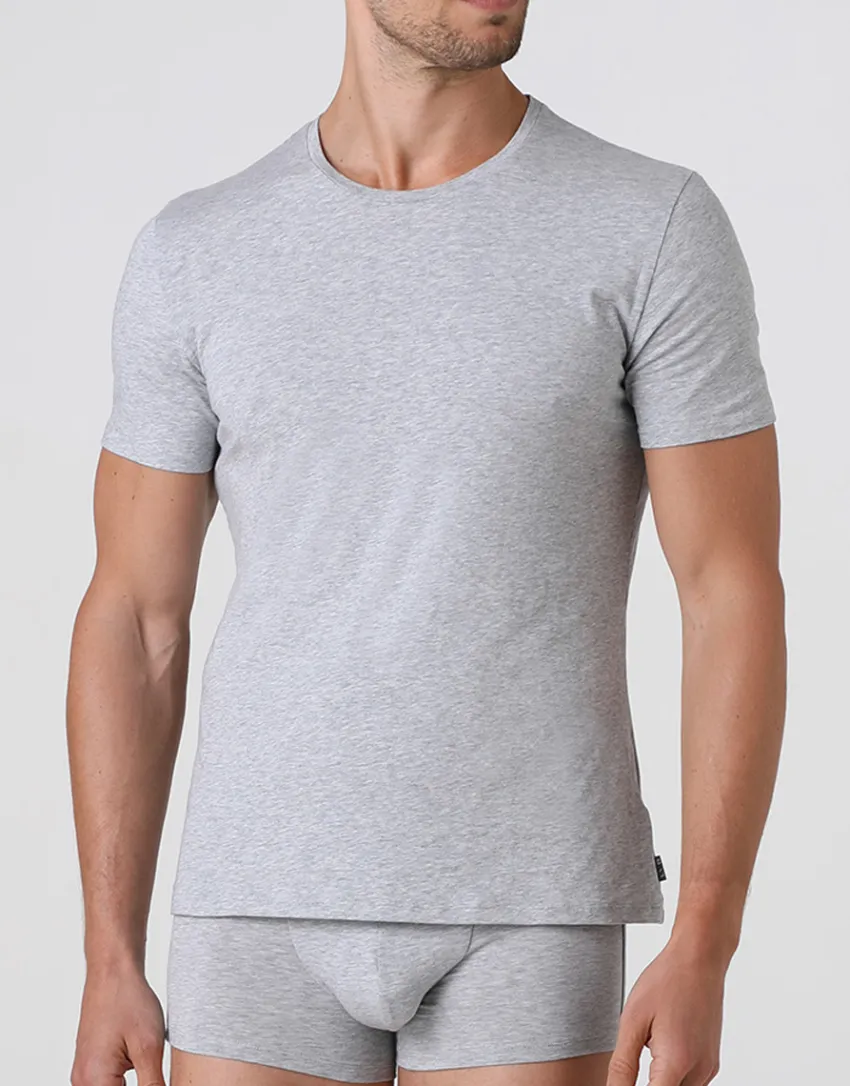Uomo LOVABLE T-Shirt-T-shirt girocollo Supima Premium Cotton in cotone elasticizzato, ngeREF# L6016