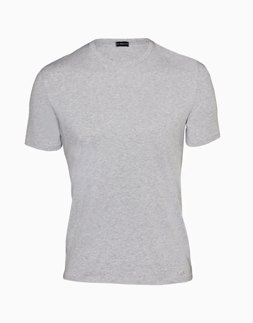 Uomo LOVABLE T-Shirt-T-shirt girocollo Supima Premium Cotton in cotone elasticizzato, ngeREF# L6016