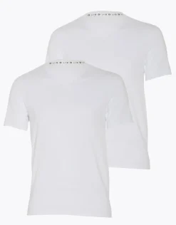Uomo LOVABLE T-Shirt-T-shirt girocollo uomo bipack in cotone biologico, REF# L0BAN