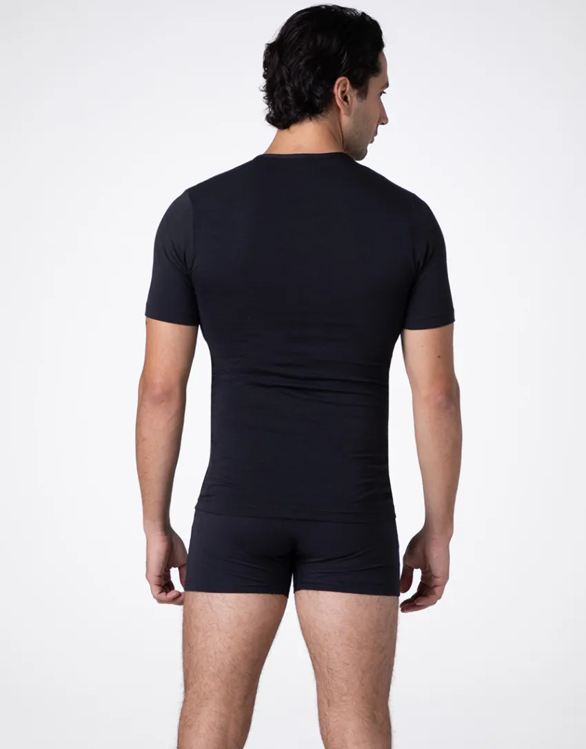 Uomo LOVABLE T-Shirt-T-shirt girocollo Warm Sensation in Stretch Cotton, REF# L041Y