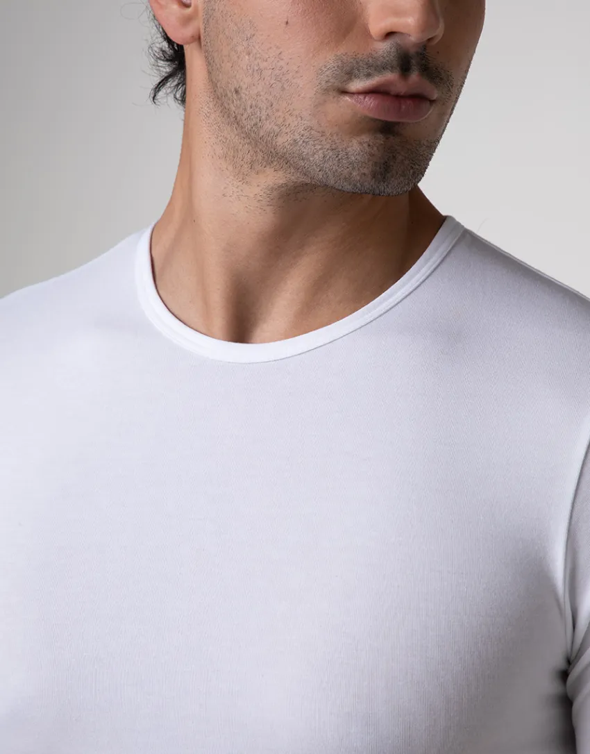 Uomo LOVABLE T-Shirt-T-shirt girocollo Warm Sensation in Stretch Cotton, REF# L041Y