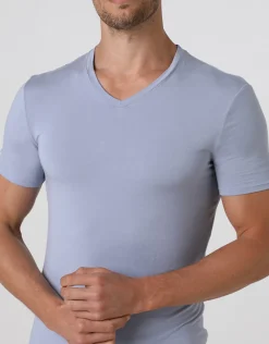 Uomo LOVABLE T-Shirt-T-shirt uomo con scollo a v in micromodal, REF# L070A