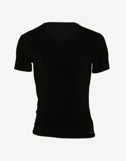 Uomo LOVABLE T-Shirt-T-shirt uomo con scollo a v in micromodal, neraREF# L070A