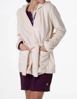 Donna LOVABLE Homewear|Vestaglie E Kimono-Vestaglia in Pelliccetta Jacquard, REF# L0E9L